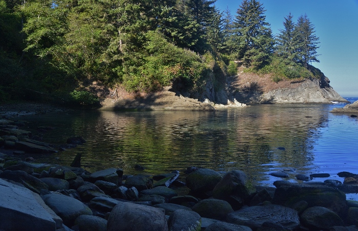 small cove with beach